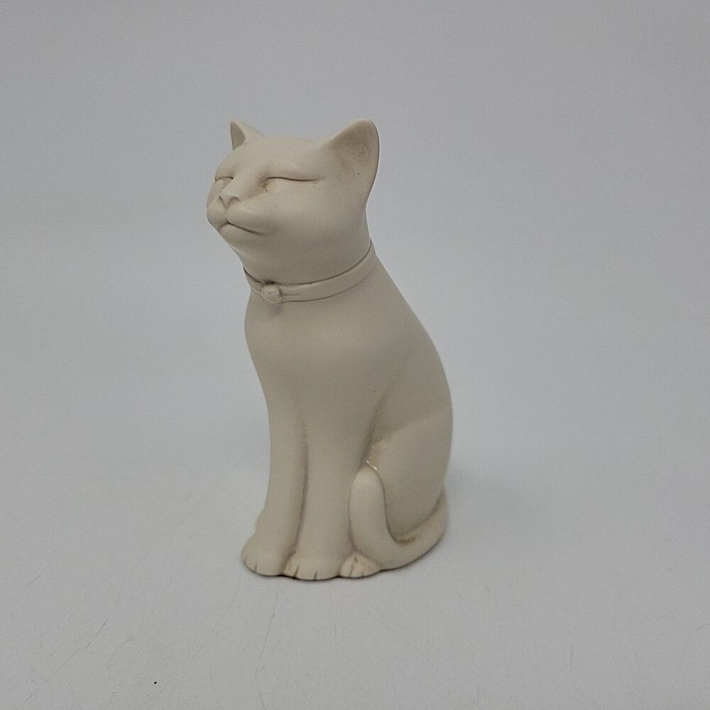 Vintage White Cat Figurine By Elipse Stone Creations 4"